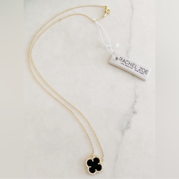 Rachel Zoe Jewelry - Rachel Zoe Onyx Clover Necklace